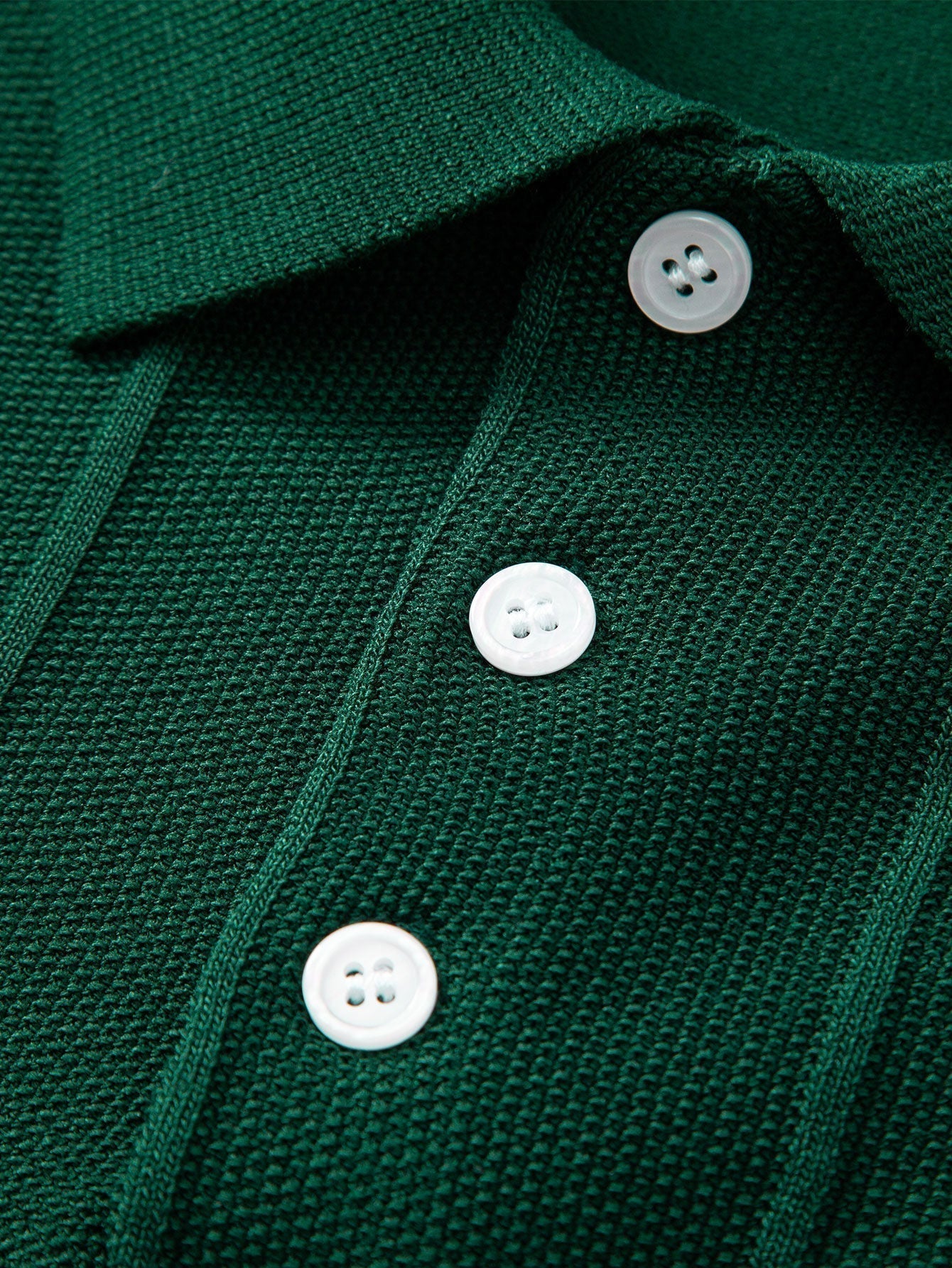 Stripe Jacquard Knit Polo Shirt & Straight Leg Ribbed Pants