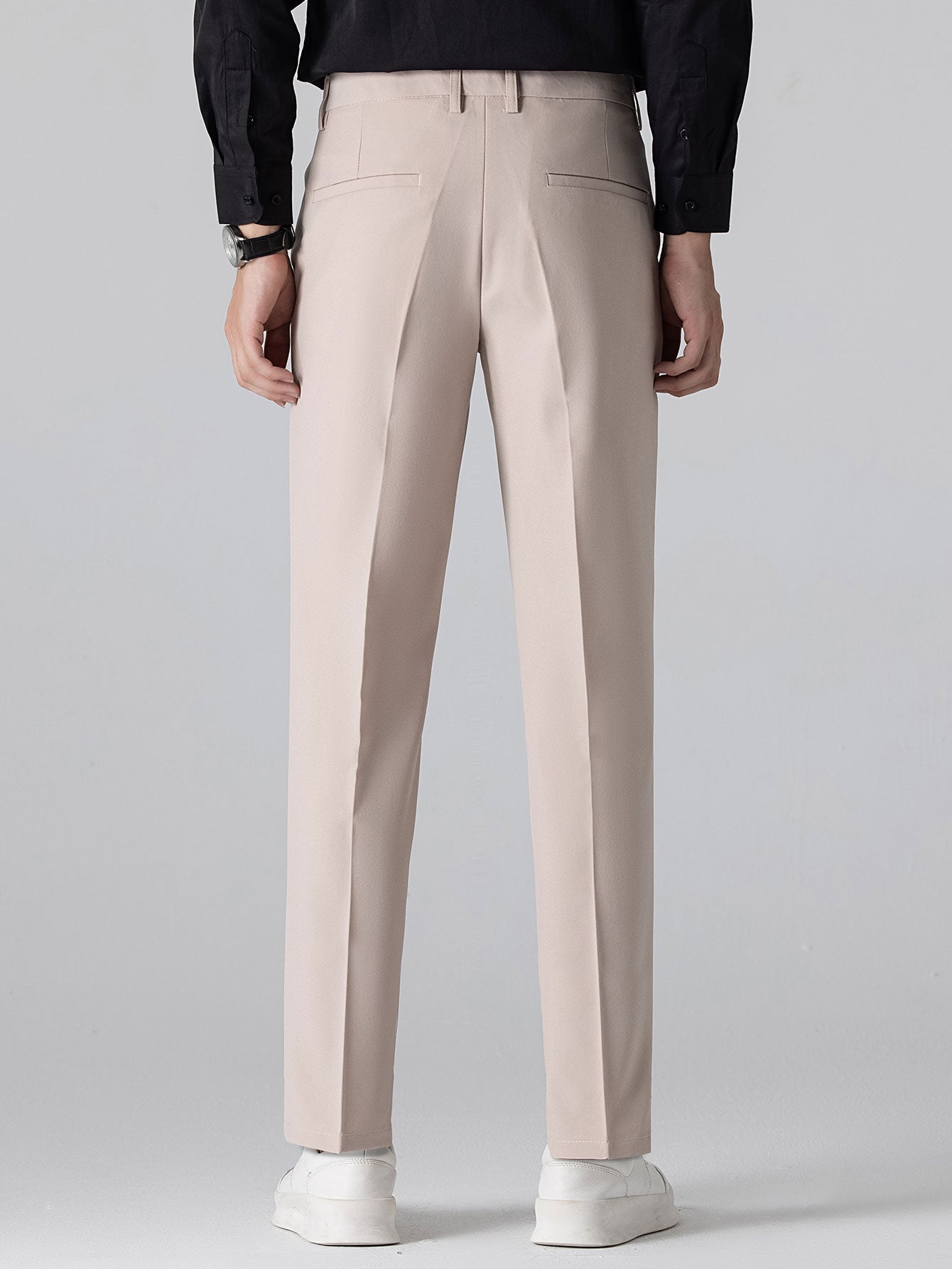 Wave Jacquard Knit V Neck Polo Shirt & Slim Fit Tapered Trousers
