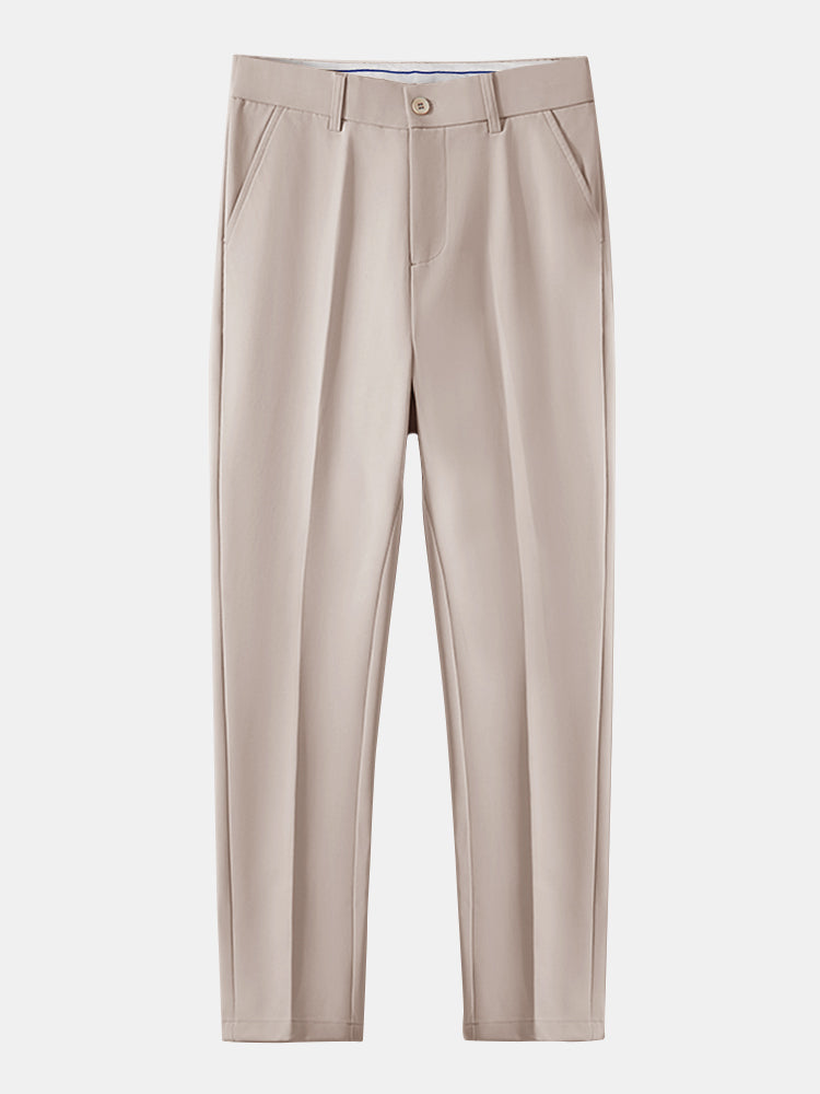 Textured Color Block Knit Polo & Slim Fit Tapered Trousers