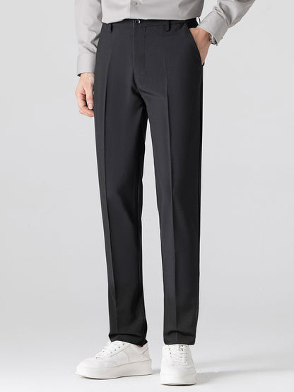 Textured Color Block Knit Polo & Slim Fit Tapered Trousers