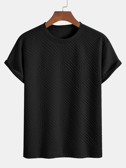 Striped Jacquard T-Shirt & Shorts Set