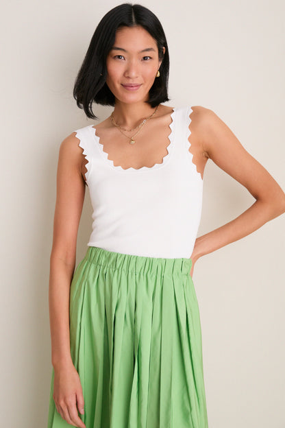 White Ric Rac Compression Tank