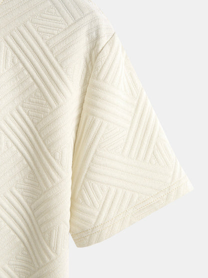 Striped Jacquard T-Shirt & Shorts Set